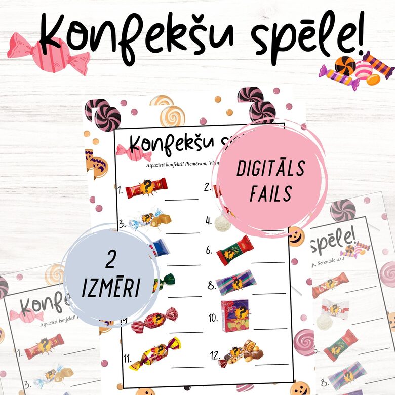 Konfekšu spēle, digitāls PDF fails
